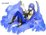  blue_hair dragon_force elf gloves nakaba_reimei pointy_ears teiris 