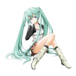  aqua_eyes aqua_hair hatsune_miku jewelry legs long_hair necklace panties poma skirt smile solo striped striped_panties twintails underwear very_long_hair vocaloid 