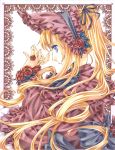  aogiri_(nzk) blonde_hair blue_eyes bonnet dress long_hair profile rozen_maiden shinku solo twintails 
