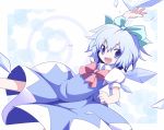  &#9320; ? blue_eyes blue_hair bow cirno highres ice machily miko_machi short_hair solo touhou wings 