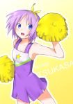  cheerleader hiiragi_tsukasa izumi_(q!) lucky_star pom_poms purple_hair short_hair 