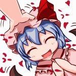  ^_^ closed_eyes fang happy hat madhand petting remilia_scarlet short_hair touhou 