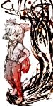  bad_id fujiwara_no_mokou hand_in_pocket highres koohee sibanoue solo suspenders touhou 