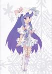  bad_id hat lace-up long_hair oto patchouli_knowledge purple_eyes purple_hair solo thighhighs touhou violet_eyes 