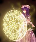  artist_request book hat hexagram highres magic_circle patchouli_knowledge purple_eyes purple_hair touhou violet_eyes 