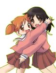  2girls azumanga_daioh cute hug kasuga_ayumu mihama_chiyo school_uniform 