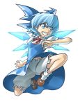  bloomers blue_eyes blue_hair cirno ioridonmax13 jumping touhou wings 