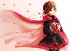  1girl bouquet flower highres ruby_rose rwby smile solo tears 