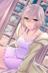  1girl anastasia_(idolmaster) blue_eyes blush breasts idolmaster idolmaster_cinderella_girls looking_at_viewer open_mouth shisei_(kyuushoku_banchou) short_hair silver_hair smile solo 