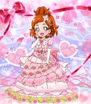  blue_eyes chibi dress go!_princess_precure haruno_haruka odango orange_hair short_hair smile 
