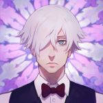  1boy bust death_parade decim_(death_parade) face hair_over_one_eye ilya_kuvshinov looking_at_viewer male_focus short_hair solo vest 