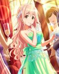  cup dress formal green_dress idolmaster idolmaster_cinderella_girls saionji_kotoka wine_glass 