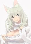  1girl animal_ears artist_request cat_ears final_fantasy final_fantasy_xiv green_hair grey_eyes miqo&#039;te potion_lilac(popopotionu) solo sweater tongue tongue_out 