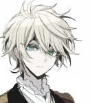  aldnoah.zero aqua_eyes cravat male_focus military military_uniform silver_hair slaine_troyard solo tamagoumauma uniform 