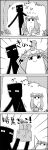  4koma basket box comic crescent_hair_ornament enderman forest hair_ornament highres minecraft mob_cap monochrome mushroom nature no_humans patchouli_knowledge smile tani_takeshi touhou translation_request yukkuri_shiteitte_ne 