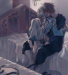  2boys bed brown_hair maka_(morphine) mikleo_(tales) multiple_boys short_hair sorey_(tales) tales_of_(series) tales_of_zestiria undressing white_hair yaoi 