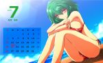  1girl bikini calendar green_hair kazami_yuuka nekominase red_eyes short_hair swimsuit touhou 