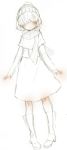  1girl blush hair_over_eyes hat mafurako scarf sketch skirt solo white_background yueko yume_nikki 