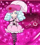  1girl artist_request blue_eyes blue_hair chibi dress female happinesscharge_precure! hosshiwa long_hair solo source_request umbrella 