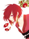  1girl absurdres akatsuki_no_yona earrings flower hetzosh highres jewelry redhead short_hair violet_eyes yona_(akatsuki_no_yona) 