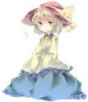  1girl alternate_hair_length alternate_hairstyle bow brown_eyes commentary_request crying green_hair hat hat_bow highres komeiji_koishi long_sleeves sato_imo shirt short_hair skirt solo touhou wide_sleeves 