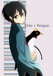  1boy bird black_eyes black_hair kirito long_hair penguin short_hair sword_art_online tsukimori_usako 
