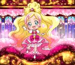  blonde_hair blue_eyes chibi cure_flora dress gloves go!_princess_precure happy haruno_haruka long_hair magical_girl odango 