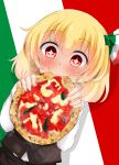  1girl highres italian_flag italy koji_(kohei66) pizza rumia smile solo tagme touhou 