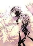  2boys bed eyelashes horikawa_kunihiro izumi-no-kami_kanesada muku_(pixiv3207772) multiple_boys sleeping touken_ranbu 