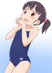  1girl arena_(company) black_hair competition_school_swimsuit original red_eyes school_swimsuit short_hair swimsuit tomboo 