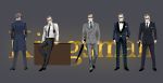 5boys desk formal glasses harry_hart jane_mere kingsman:_the_secret_service multiple_boys multiple_persona suit 