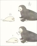  ? animal_costume ayu_(mog) black_eyes comic no_humans original polar_bear seal seal_costume solid_circle_eyes translation_request 