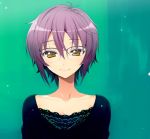  1girl collarbone glasses nagato_yuki purple_hair puyo short_hair smile suzumiya_haruhi_no_yuuutsu 