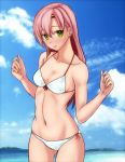  1girl akira_(yuibnm71) bikini green_eyes hayate_no_gotoku! highres katsura_hinagiku long_hair pink_hair standing swimsuit 