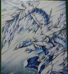  colored_pencil_(medium) dragon duel_monster no_humans omega_na_hito profile traditional_media trishula_dragon_of_the_ice_barrier yuu-gi-ou 