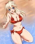  1girl absolute_duo barefoot bikini blonde_hair blue_eyes lilith_bristol long_hair swimsuit tranquilizer_(bestcenter) 