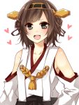  alternate_hair_length alternate_hairstyle bare_shoulders brown_hair hairband heart kantai_collection kongou_(kantai_collection) short_hair yamasuta 