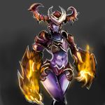  absurdres armor breasts claws dragon_girl highres league_of_legends shyvana thighs under_boob xpisigma 