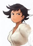  1girl black_hair iron_yaya lowres makoto_(street_fighter) pout short_hair solo street_fighter tomboy upper_body 