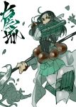  1girl armor headband highres nanao_(shiro_project) polearm shiro_project spear weapon ze_(sawakihein) 