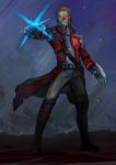  1boy bass386 boots coat guardians_of_the_galaxy gun long_coat marvel mask peter_quill red_coat solo weapon 