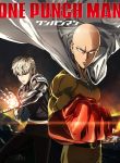  2boys bald belt blonde_hair cape copyright_name cyborg english genos gloves highres looking_at_viewer multiple_boys official_art onepunch_man red_gloves saitama_(onepunch_man) serious short_hair standing 