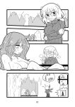  cold comic glasses ice monochrome nude original partially_submerged seki_(red_shine) translation_request trembling 