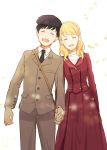  1boy 1girl blonde_hair brown_hair closed_eyes couple hetero holding_hands husband_and_wife kameyama_ellie kameyama_masaharu long_hair massan_(dorama) short_hair smile zipon 