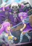  beam_saber choujigen_game_neptune_mk2 nepgear neptune_(choujigen_game_neptune) neptune_(series) purple_hair segamark spoilers striped striped_legwear thigh-highs 