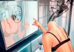  bathroom bra breasts celty_sturluson dullahan durarara!! mirror tears underwear 