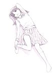  1girl monochrome original sketch socks solo traditional_media twintails vest yoshitomi_akihito 