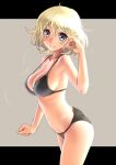  bikini blonde_hair katahira_masashi short_hair strap_gap swimsuit 