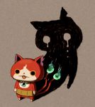  cat crying different_shadow fangs highres jibanyan kanacho multiple_tails no_humans open_mouth shadow solo standing tail tears two_tails youkai_watch 