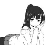  1girl looking_at_viewer monochrome simple_background smile solo white_background zaxwu 